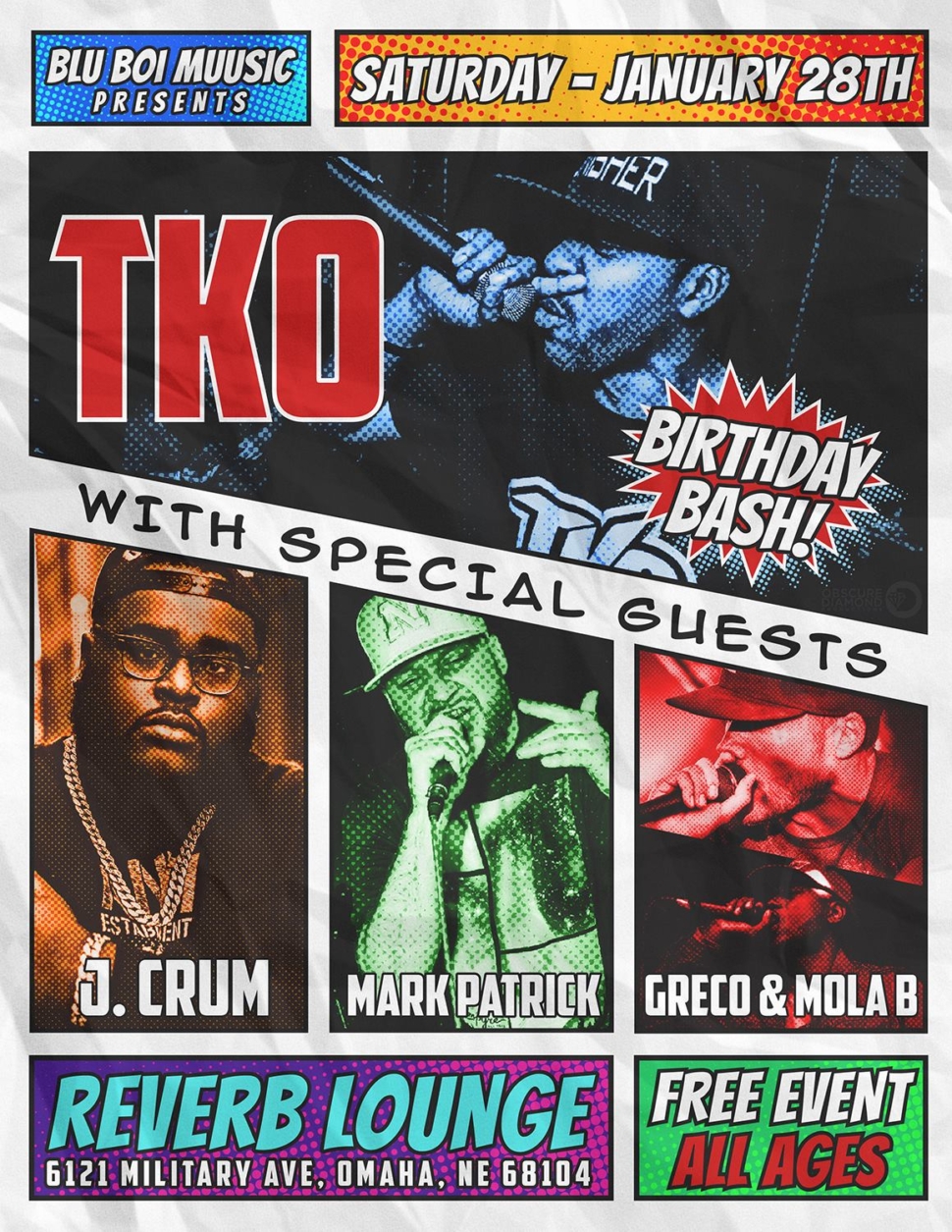 TKO, J. Crum, Mark Patrick, Greco, and Mola B to Play Reverb Lounge Tonight!